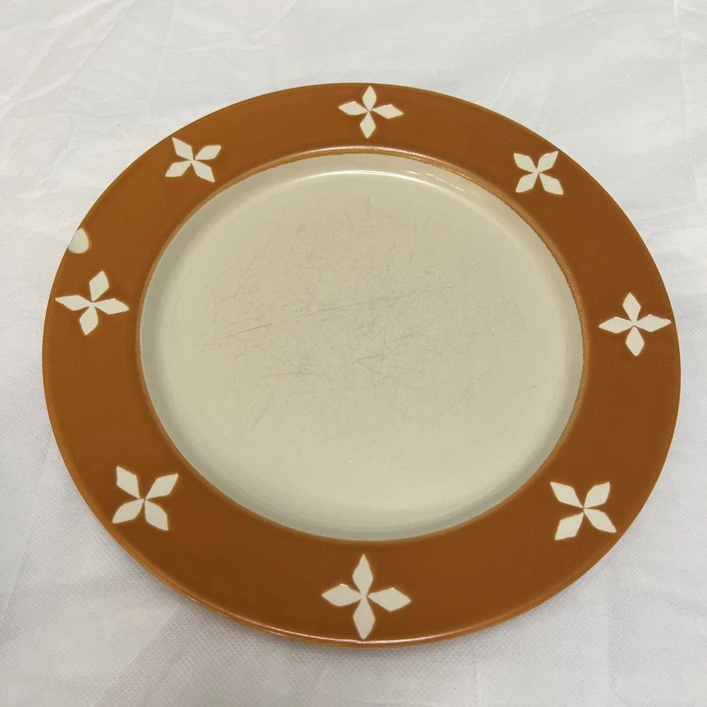 Vtg Pottery Barn Dune Persimmon Dinner Plates Retro MCM Boho Replacement